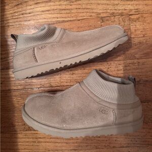 UGG Beige Suede Ankle Slip-Ons- kids